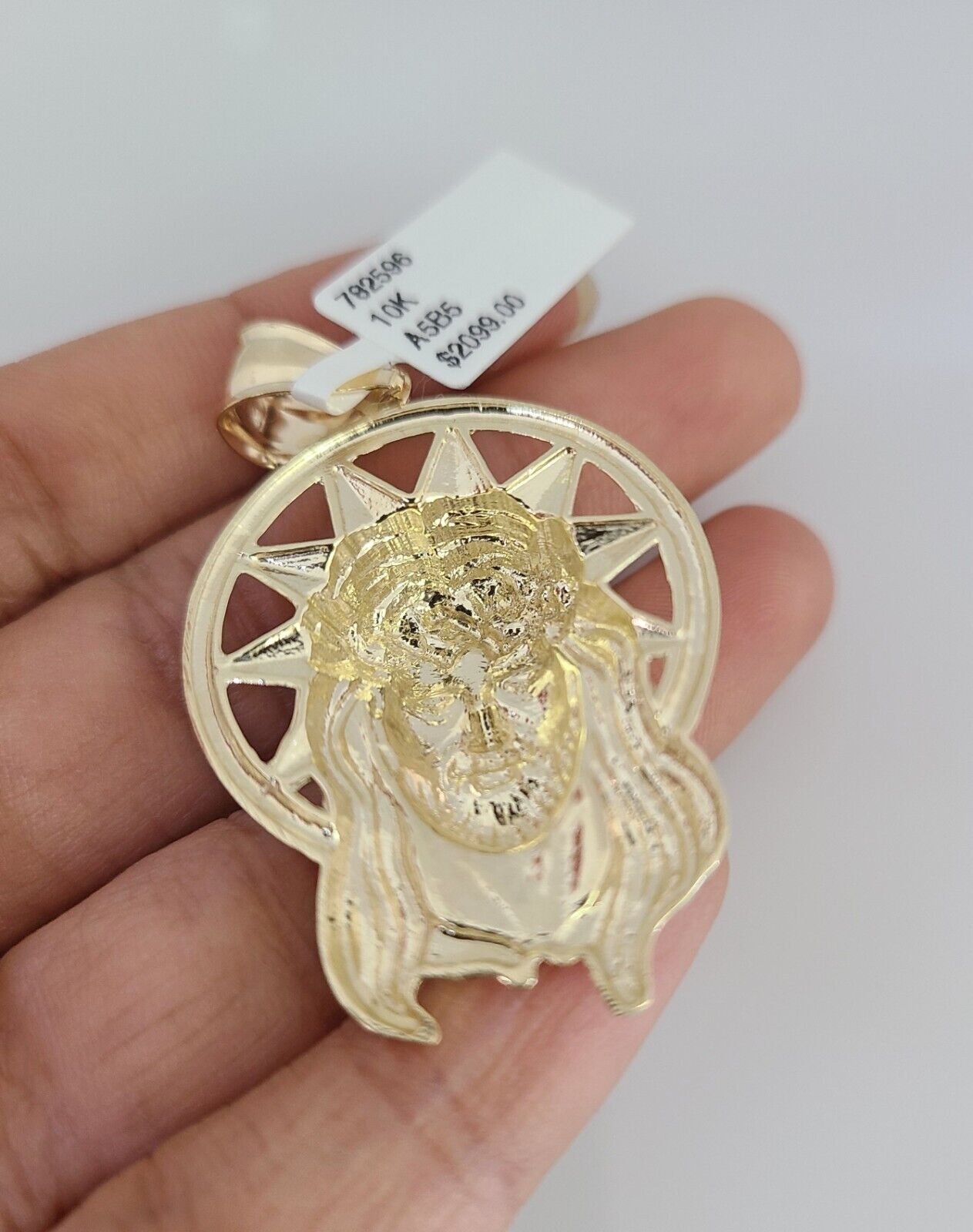 10k Gold Byzantine Chain Jesus Head Pendant SET REAL 10kt 3mm 18"-28" 10Kt